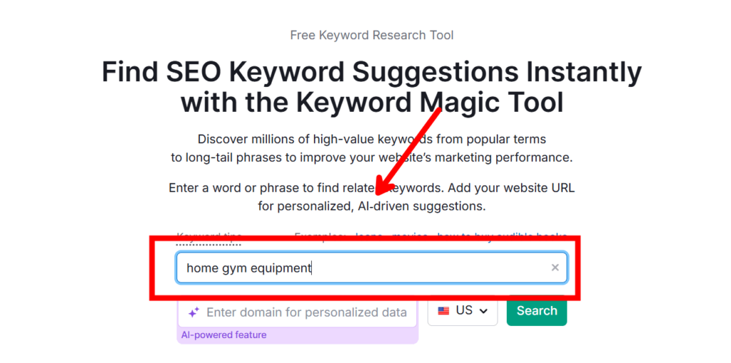 Semrush Keyword Magic Tool